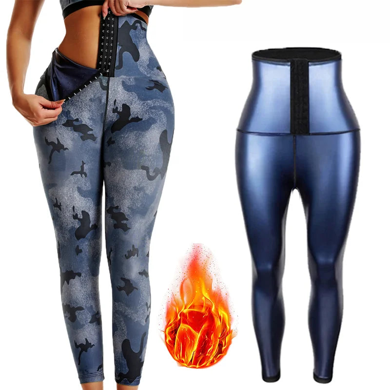 Fitness Sauna Pant for Women High Waist Weight Loss Shaper Compression Workout Legging Sauna Suits Fat Burning Sweat Sportswear